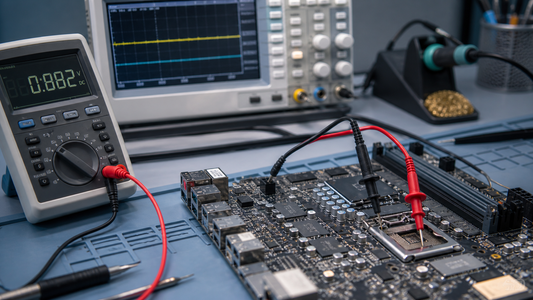 Simulated professional repair scene for Motherboard Replacement or Repair? Diagnosis Should Decide