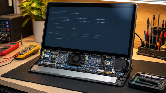 Simulated professional repair scene for All-in-One PC Windows System: User account profile damage
