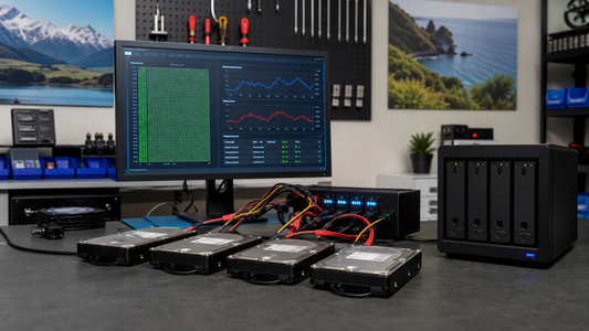 Simulated professional repair scene for NAS or RAID Storage Array: Unstable storage power