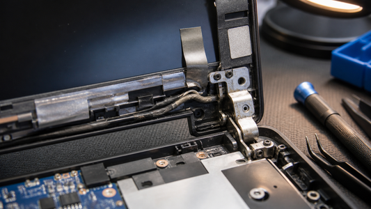 Simulated professional repair scene for Laptop Hinge Damage: Repair It Before the Screen Cable Suffers