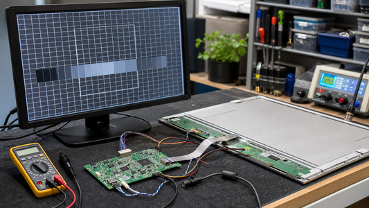 Simulated professional repair scene for Multiple Monitor Setup Issues: Check the Signal Path First