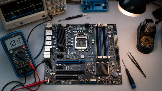 Simulated professional repair scene for If your old computer motherboard is broken, don't give up on it, come in and take a look