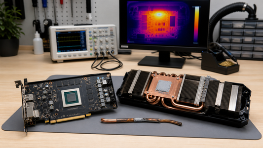 Simulated professional repair scene for Desktop GPU Cooling System: Failed heat pipe