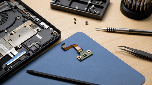 Simulated professional repair scene for Laptop Power Button Board: Driver or configuration fault