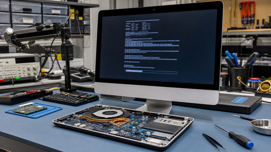 Simulated professional repair scene for All-in-One PC Windows System: Privacy or permission block