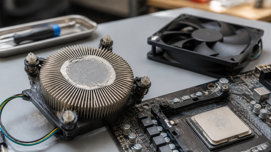 Simulated professional repair scene for Desktop CPU Cooling System: Incorrect thermal interface material