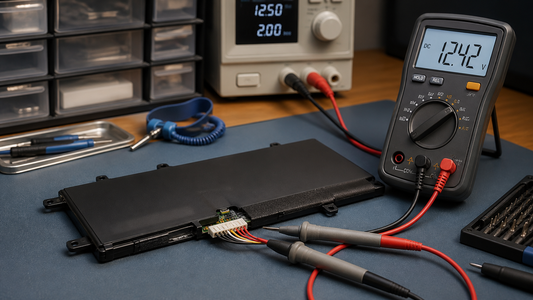Simulated professional repair scene for Business Laptop Battery: Battery temperature-sensor fault