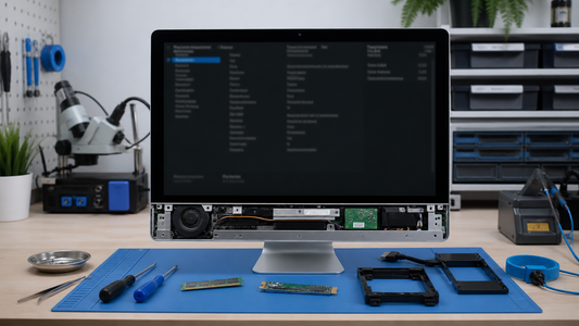 Simulated professional repair scene for All-in-One PC Windows System: Disabled system service