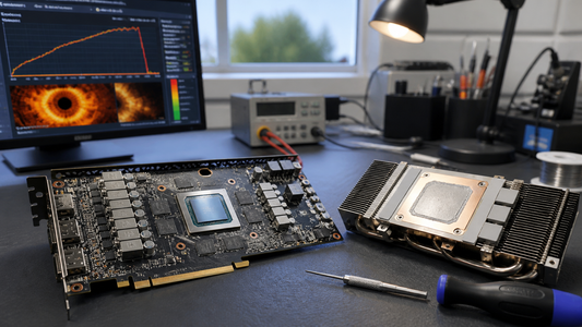Simulated professional repair scene for Desktop GPU Cooling System: Poor heatsink contact