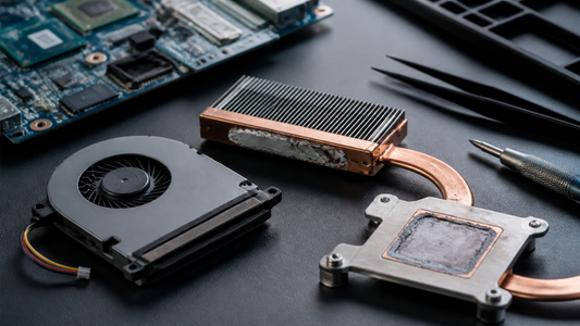 Simulated professional repair scene for Gaming Laptop Cooling System: Poor heatsink contact