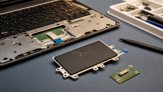Simulated professional repair scene for Laptop Touchpad: Physical impact damage