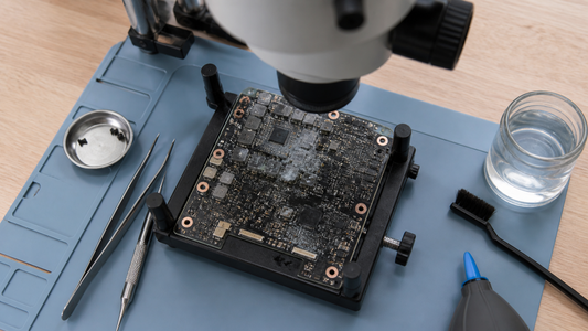 Simulated professional repair scene for Gaming Laptop High-Refresh LCD: Liquid contamination