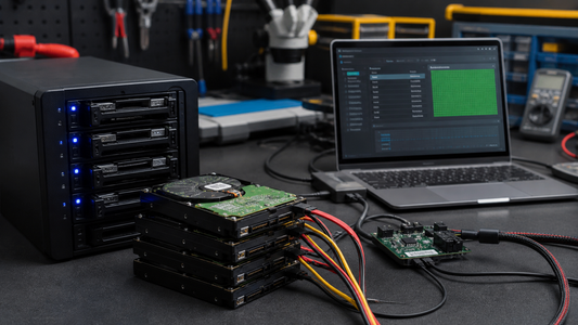 Simulated professional repair scene for NAS or RAID Storage Array: Storage controller failure