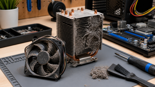 Simulated professional repair scene for Desktop CPU Cooling System: Dust blockage