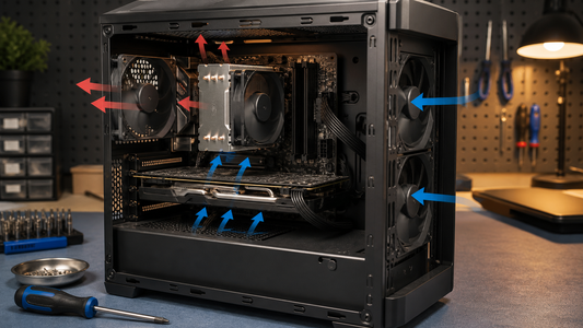 Simulated professional repair scene for PC Case Airflow Direction: Why Fan Placement Matters
