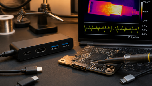 Simulated professional repair scene for Laptop Docking Connection: Shorted signal or power line