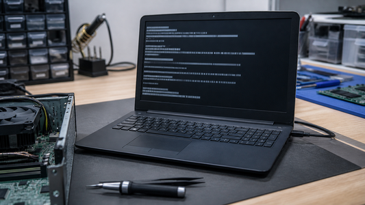 Simulated professional repair scene for Business Laptop Windows System: Power-management state fault