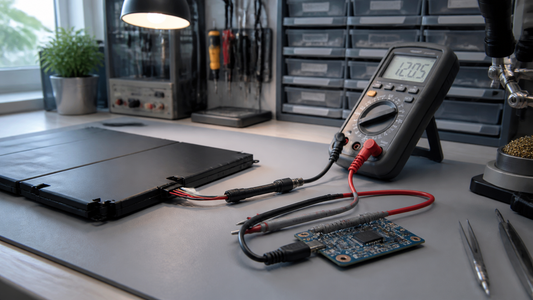 Simulated professional repair scene for Chromebook Battery: Battery protection lockout