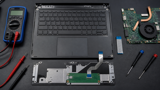 Simulated professional repair scene for Laptop Keyboard: Input controller failure