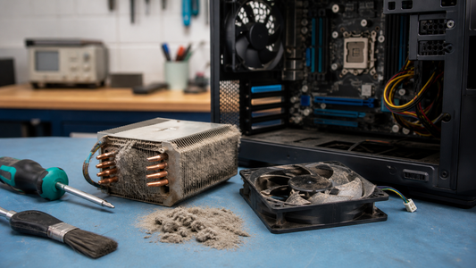 Simulated professional repair scene for Why Your Computer Overheats in New Zealand Summers
