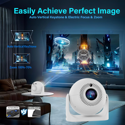 APEC 360 Home Projector 4K hard decoding WIFI BT up to 100 inch