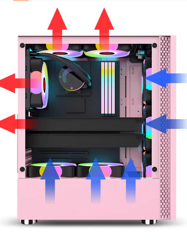 Miku Mid Tower Gaming Case with  Tempered Glass Panel
