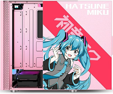 Miku Mid Tower Gaming Case with  Tempered Glass Panel