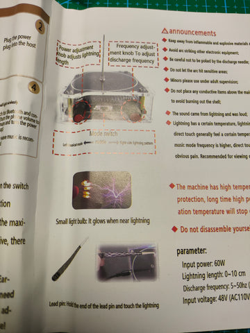 AEPC Desktop Tesla Coil Plasma Experiment Kit around 70W