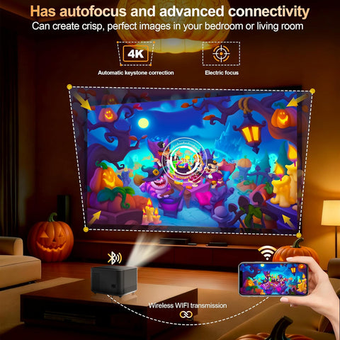 APEC A540 PRO Home Projector 4K hard decoding WIFI BT up to 130 inch