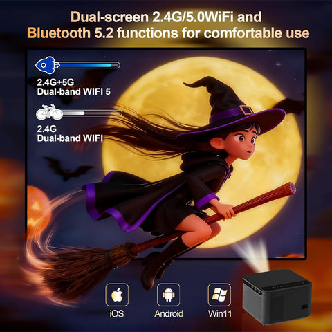 APEC A540 PRO Home Projector 4K hard decoding WIFI BT up to 130 inch