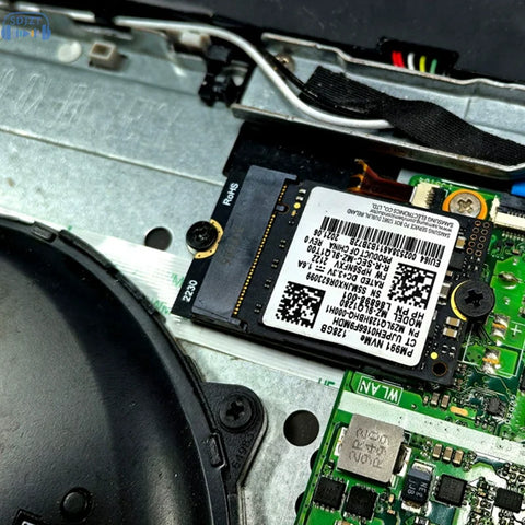 M.2 Wifi slot to NVMe M-Key SSD Adapter PCIe 4.0 - label and capacity detail