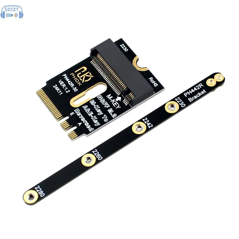 M.2 Wifi slot to NVMe M-Key SSD Adapter PCIe 4.0 - connector or module detail