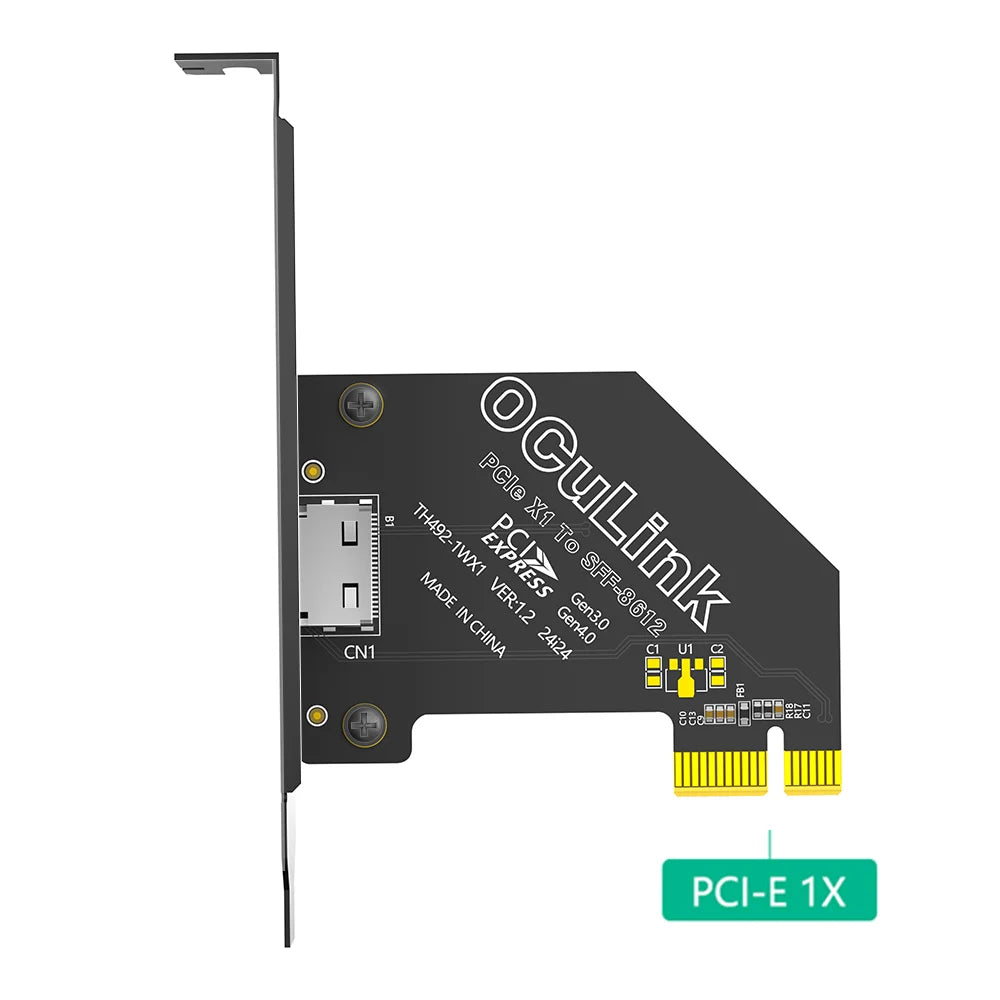 Desktop PCIe x1 to OCuLink Gen4 Adapter - main adapter or cable view