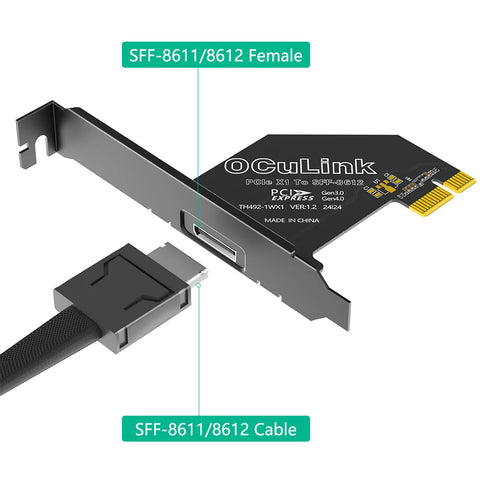 Desktop PCIe x1 to OCuLink Gen4 Adapter - additional detail photo 4