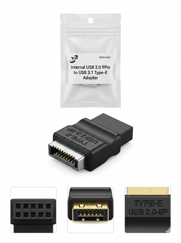 Internal USB 2.0 9Pin to USB 3.1 Type-E Adapter - main adapter or cable view