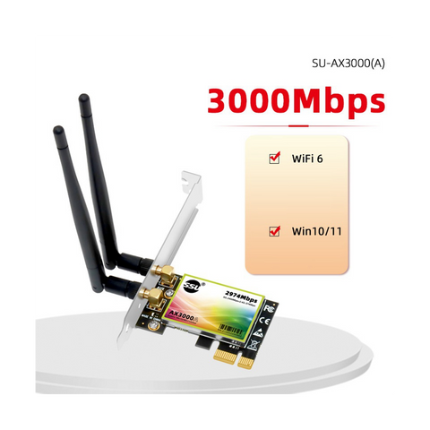 AX3000 Dual-Band 3000Mbps WiFi6 PCIe Wifi Adapter Wireless 2.4G/5G 802.11Ac/AX Wi-Fi 6 Card