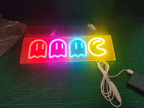 Pac-Man Ghosts LED Neon Sign - 40cm Dimmable USB