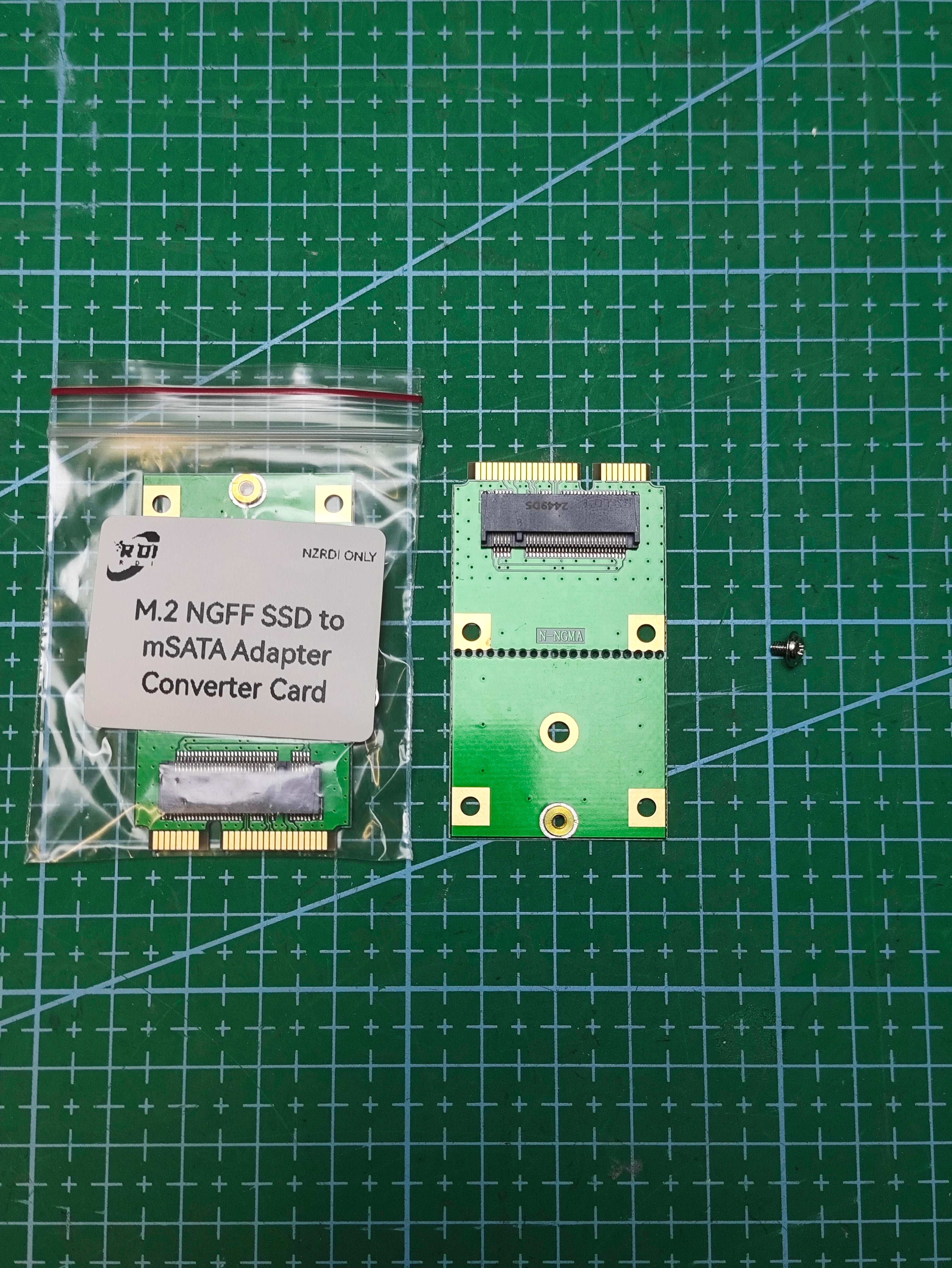M.2 NGFF SSD to mSATA Adapter Converter Card - label and capacity detail