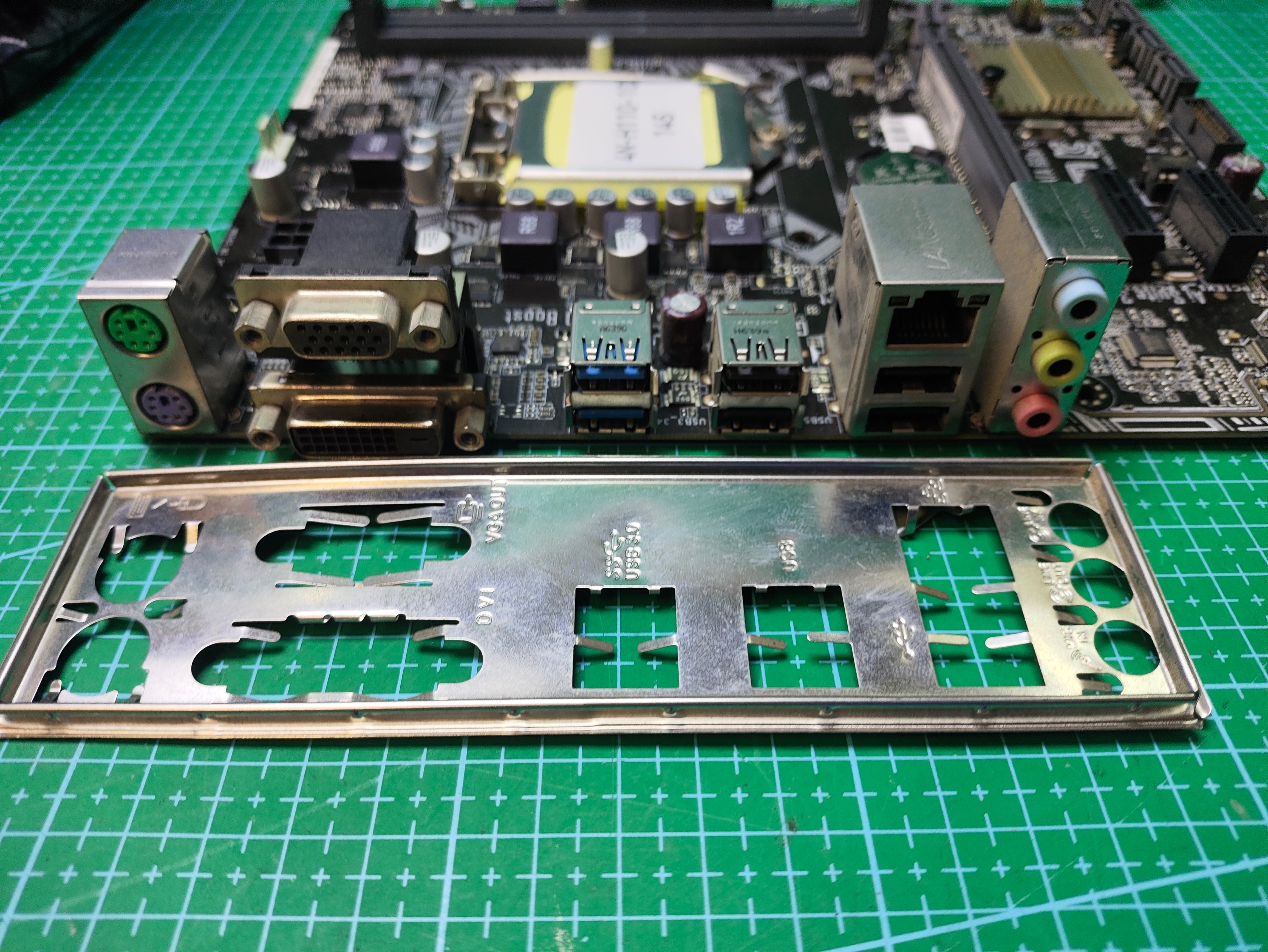 ASUS H110 Motherboard LGA 1151 Intel 6th 7th Gen - Refurbished 90-Day Warranty - rear ports and connector detail
