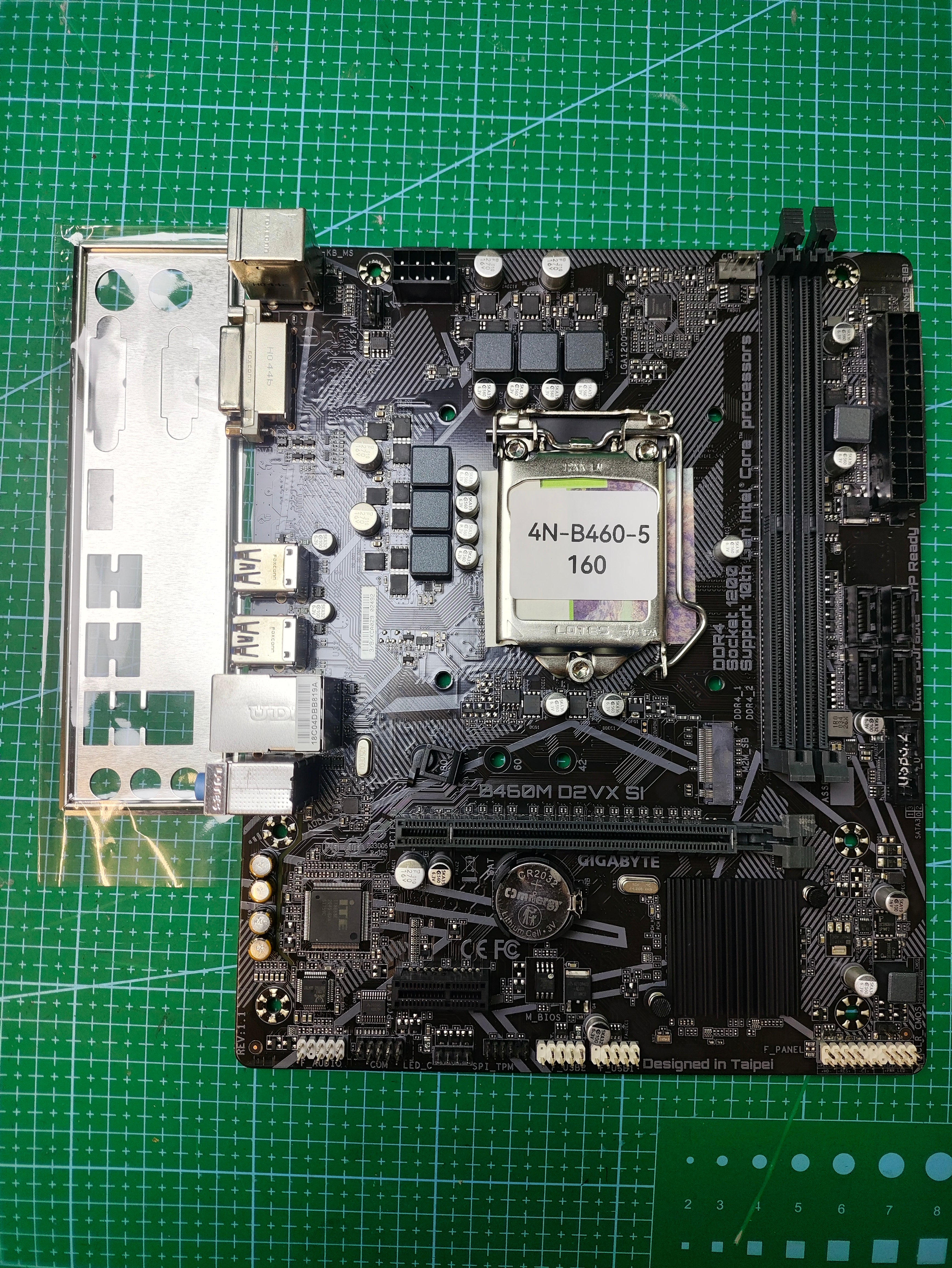 GIGABYTE B460 Motherboard LGA 1200 Intel 10th 11th Gen - Refurbished 90-Day Warranty - full board and I/O shield view