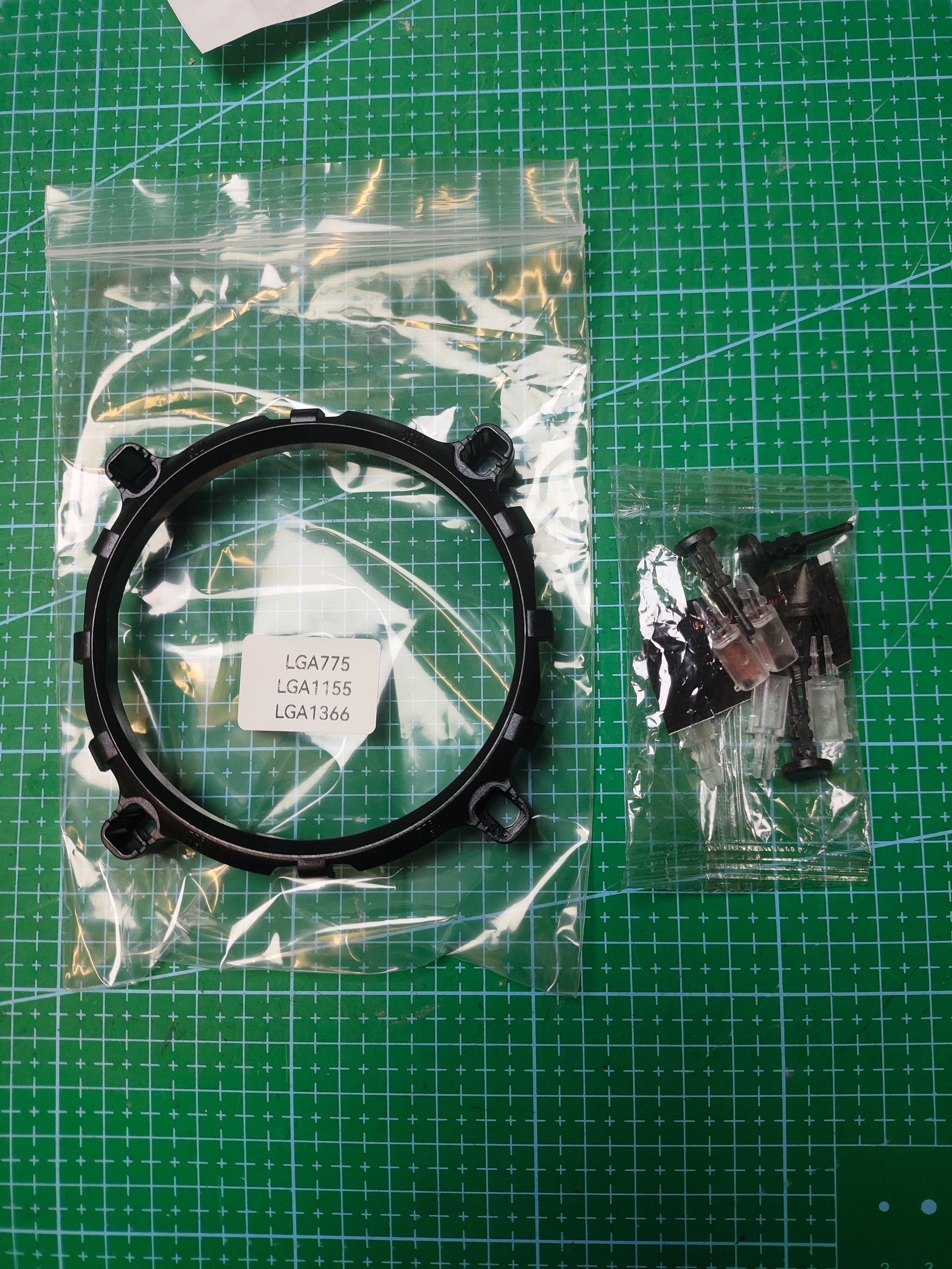 Intel CPU Cooler Bracket LGA 775 1150 1155 1366 - full board and I/O shield view