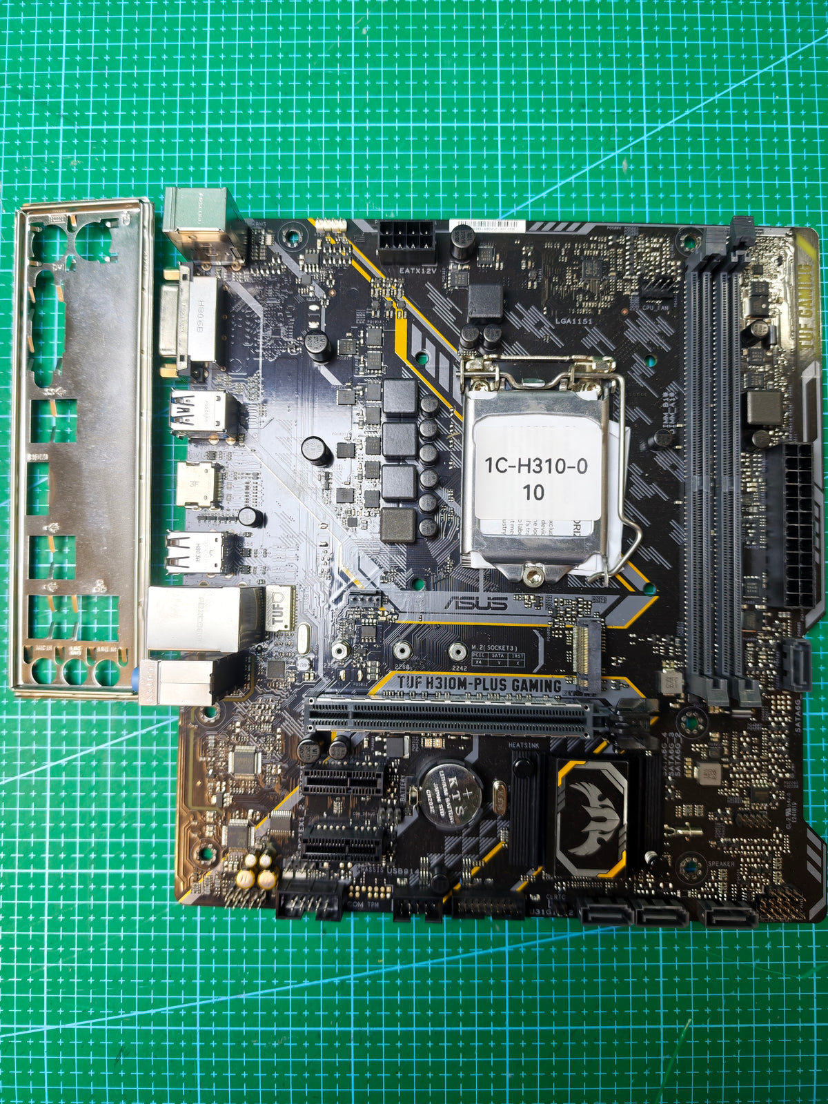 ASUS H310 Motherboard LGA 1151 Intel 8th 9th Gen - Refurbished 90-Day Warranty - full board and I/O shield view