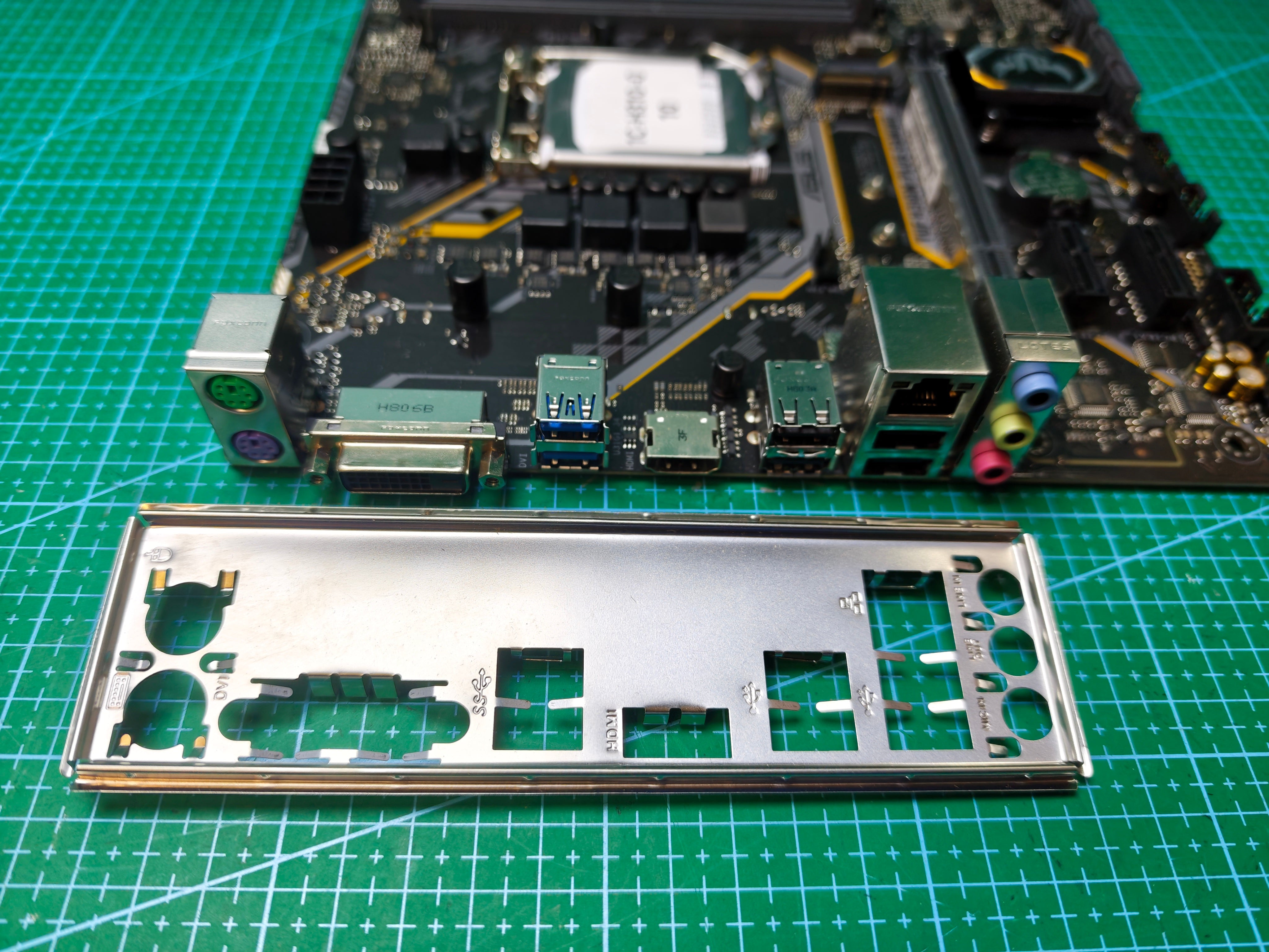 ASUS H310 Motherboard LGA 1151 Intel 8th 9th Gen - Refurbished 90-Day Warranty - rear ports and connector detail
