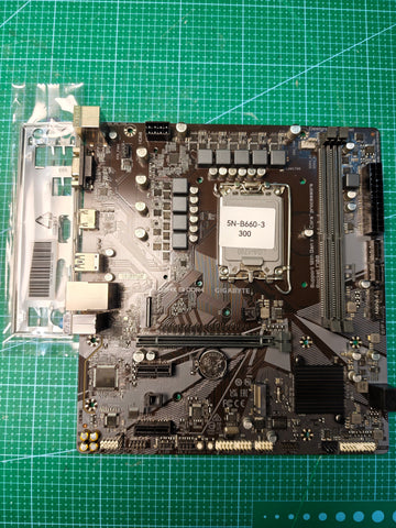 GIGABYTE B660 motherboard - full board and I/O shield view