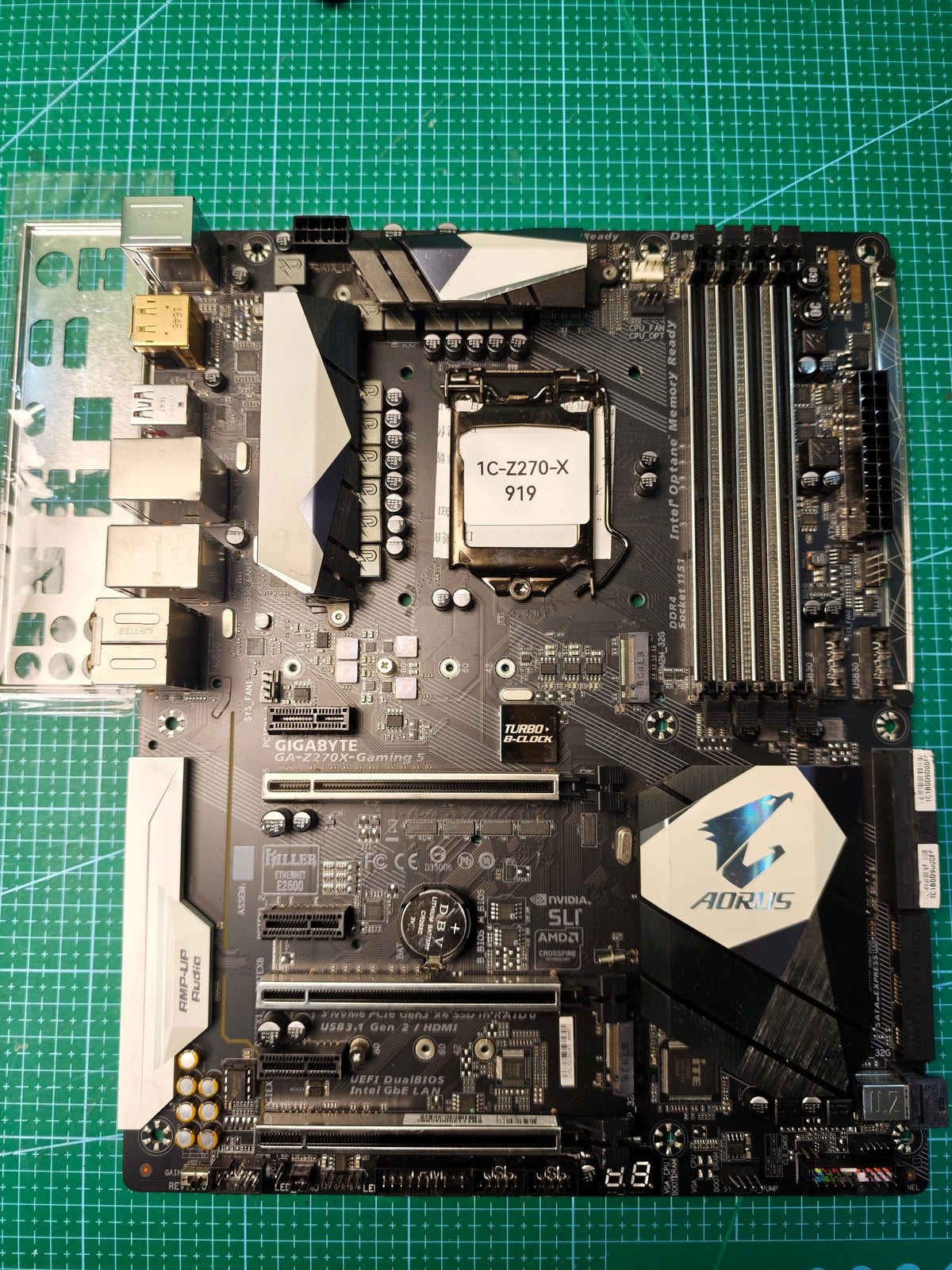 GIGABYTE Z270 motherboard - full board and I/O shield view