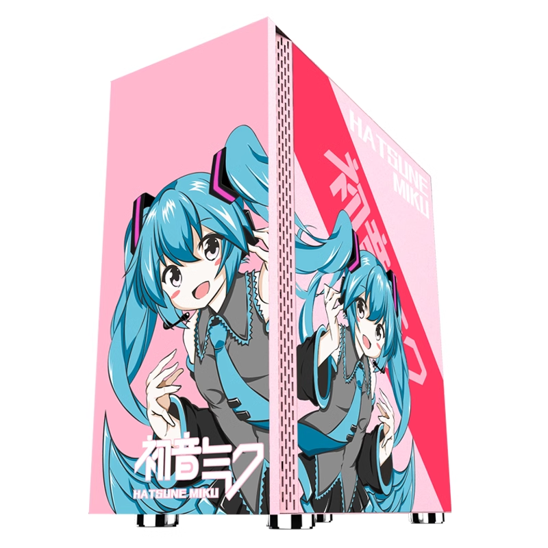 Miku Mid Tower Gaming Case with  Tempered Glass Panel