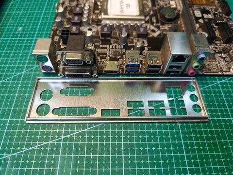 ASUS H110 Motherboard LGA 1151 Intel 6Gen 7Gen / B150 H170 Z170 B250 - rear ports and I/O shield detail