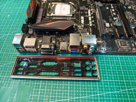 ASUS H170 Motherboard LGA 1151 Intel 6Gen 7Gen / H110 B150 Z170 B250 - rear ports and matching I/O shield detail