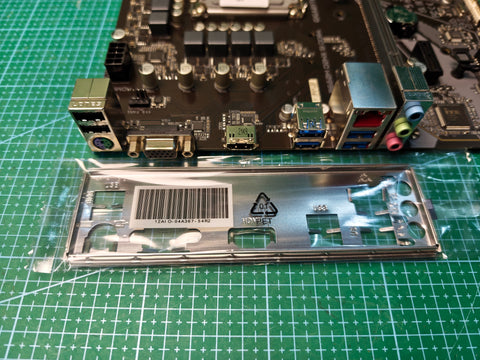 GIGABYTE B660 motherboard - rear ports and I/O shield detail