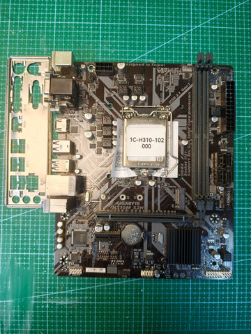GIGABYTE H310 Motherboard LGA 1151 Intel 8Gen 9Gen / B360 B365 Z370 - full board and I/O shield view